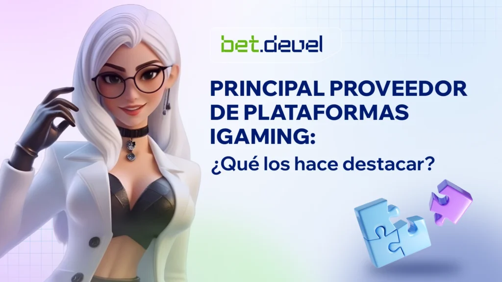 Personaje femenino 3D con gafas que representa a BetDevel, un proveedor líder de plataformas iGaming conocido por su innovación y tecnología de casino confiable.
